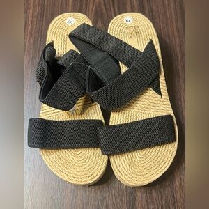 Black and Tan Sandals